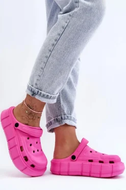 Damskie Piankowe Klapki Na Platformie Fuksja Beckett