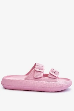 Damskie Piankowe Klapki Z Paskami Różowe Sharmen