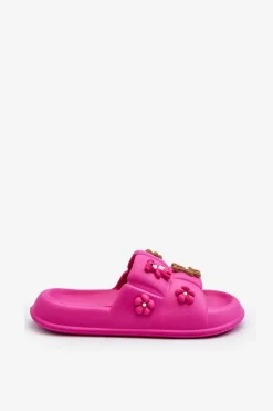 Damskie Piankowe Klapki Z Ozdobami Fuksja Cambrina