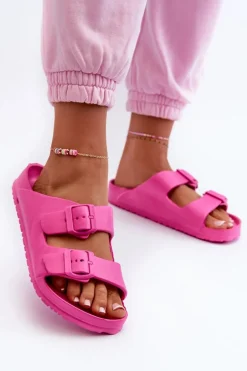 Damskie Piankowe Klapki Z Klamrami Fuksja Luciene