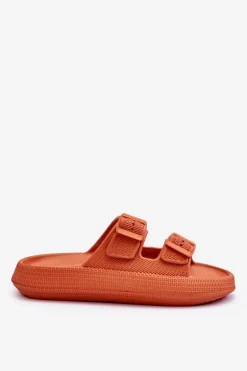 Damskie Piankowe Klapki Z Paskami Pomarańczowe Sharmen