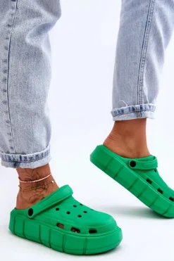 Damskie Piankowe Kroksy Na Platformie Zielone Beckett