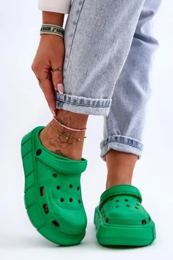 Damskie Piankowe Kroksy Na Platformie Zielone Beckett