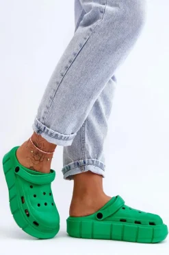 Damskie Piankowe Kroksy Na Platformie Zielone Beckett
