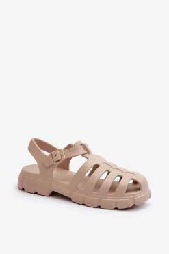 Damskie Piankowe Sandały Rzymianki Beżowe Gasaria