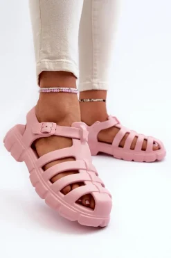 Damskie Piankowe Sandały Rzymianki Różowe Gasaria