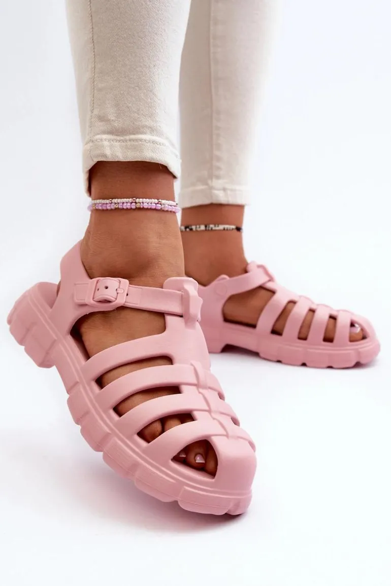 Damskie Piankowe Sandały Rzymianki Różowe Gasaria
