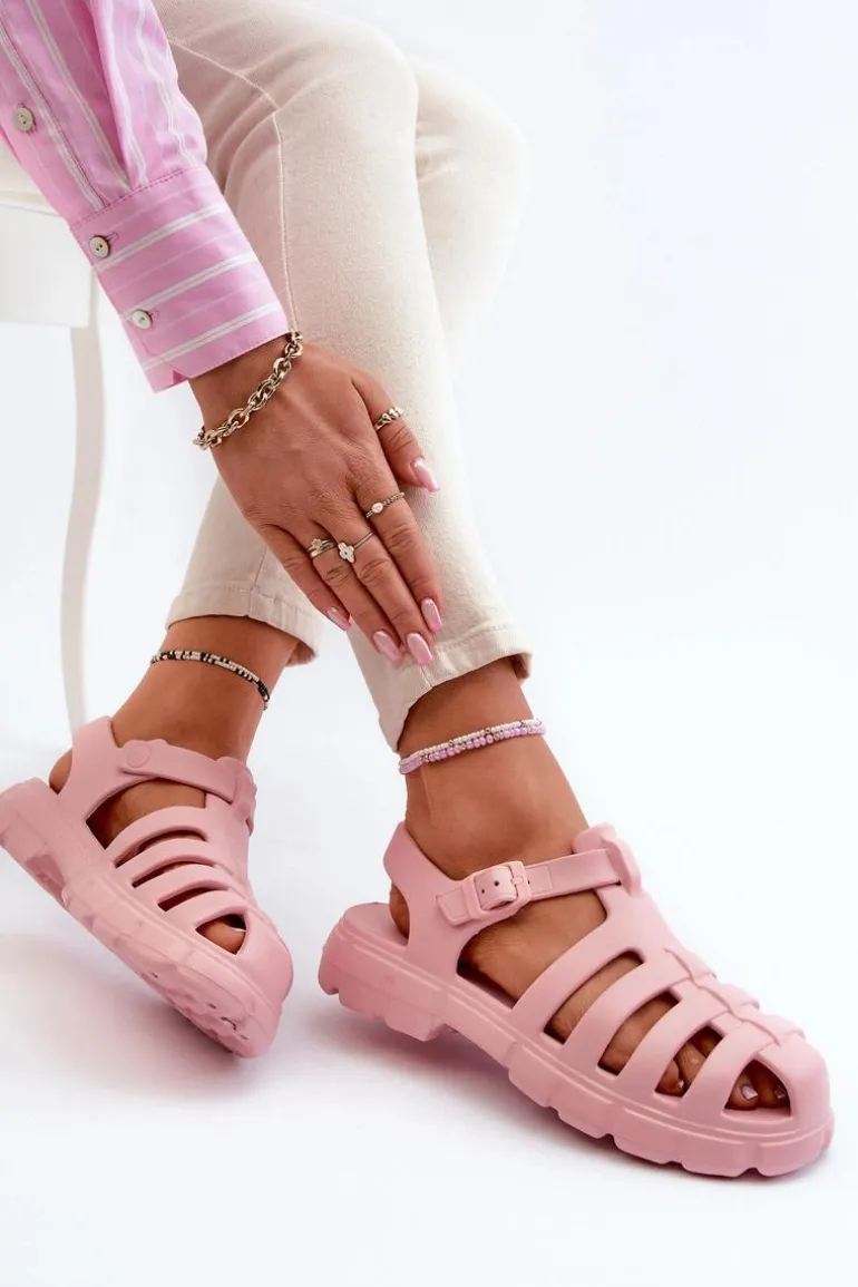 Damskie Piankowe Sandały Rzymianki Różowe Gasaria