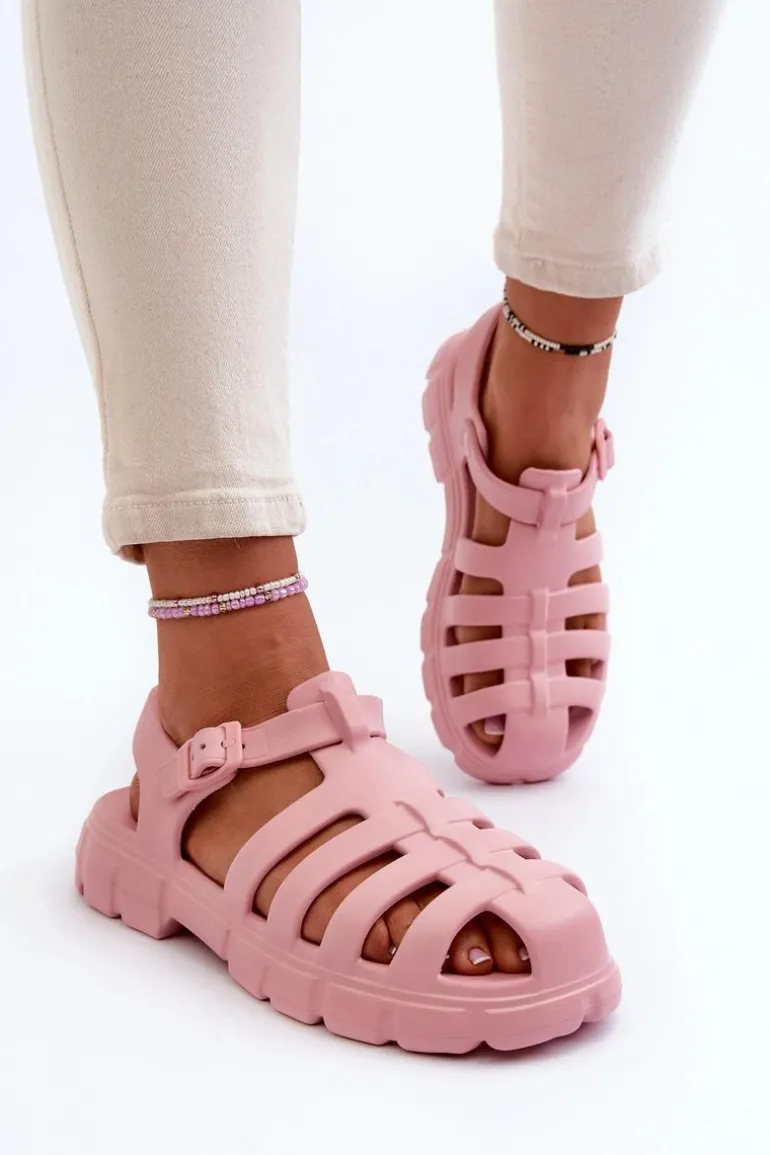 Damskie Piankowe Sandały Rzymianki Różowe Gasaria