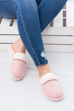 Damskie Różowe Domowe Klapki Papcie Sleepy