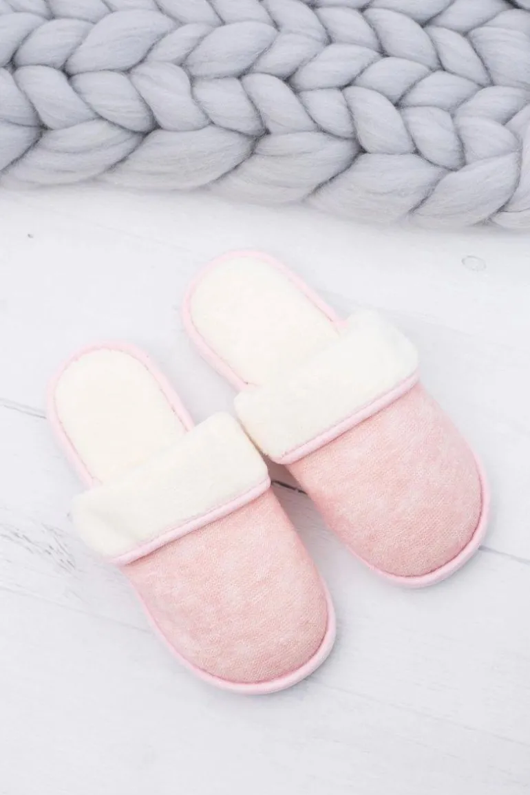 Damskie Różowe Domowe Klapki Papcie Sleepy