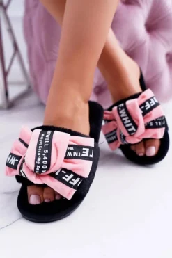 Damskie Różowe Klapki Z Napisami Lu Boo News