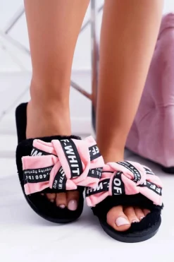 Damskie Różowe Klapki Z Napisami Lu Boo News