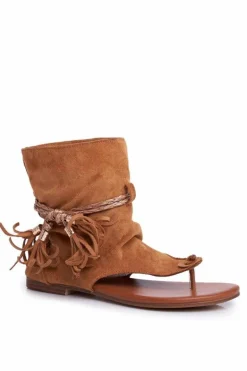 Damskie Sandałki Japonki Z Cholewką Camel SL1011 Madrit