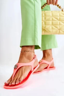 Damskie Sandałki Neonowe Pomarańczowe Sonner