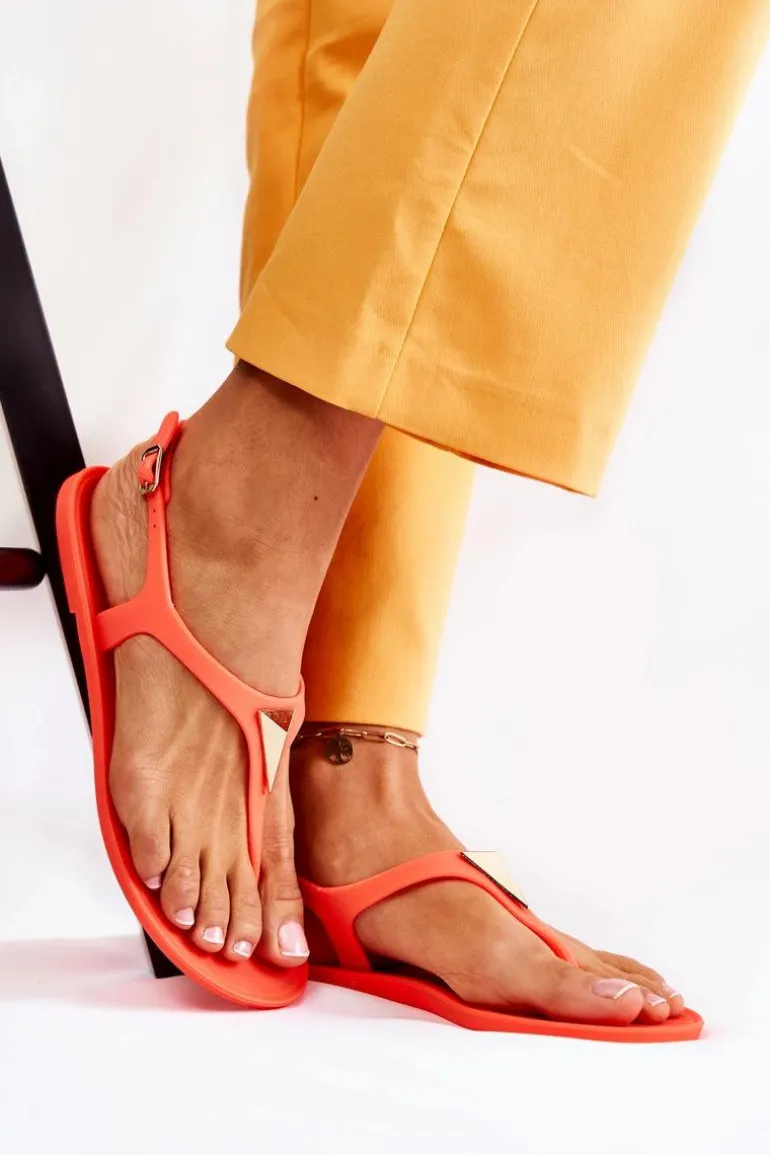 Damskie Sandałki Neonowy Pomarańczowy Storm