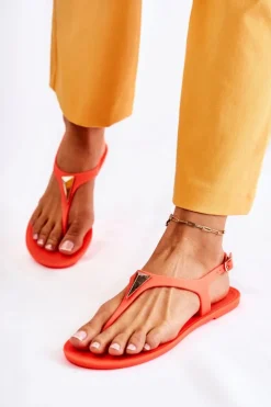 Damskie Sandałki Neonowy Pomarańczowy Storm