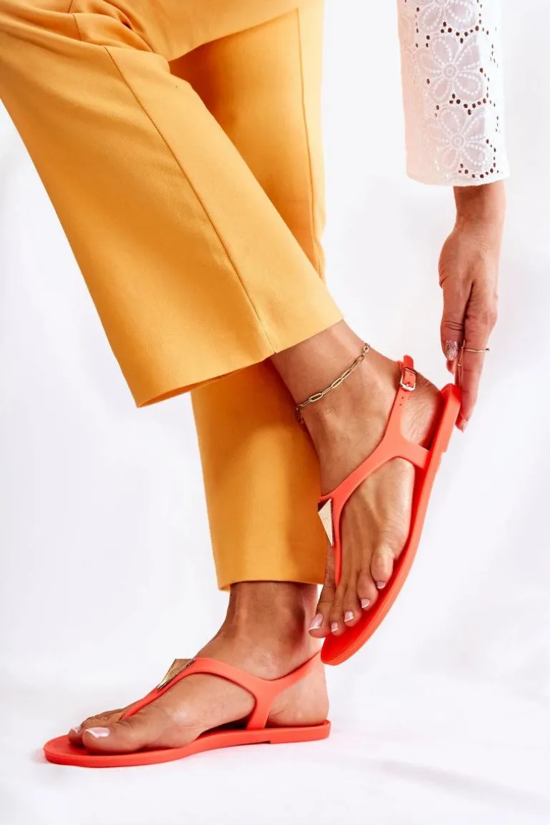 Damskie Sandałki Neonowy Pomarańczowy Storm