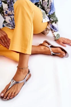 Damskie Sandałki Srebrne Storm