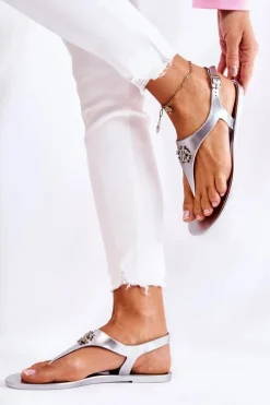 Damskie Sandałki Srebrne Sonner