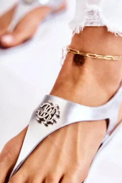 Damskie Sandałki Srebrne Sonner