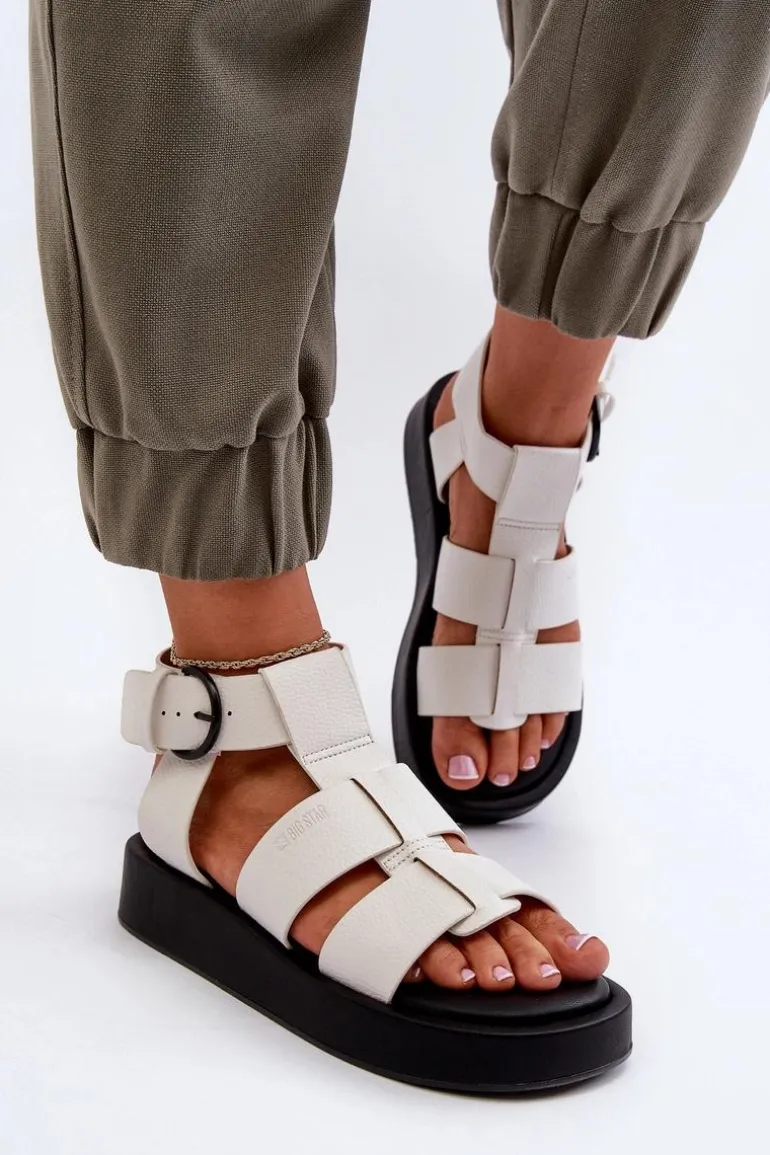 Damskie Sandały Big Star NN274072 Białe