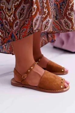 Damskie Sandały Lu Boo Zamszowe Camel Silena