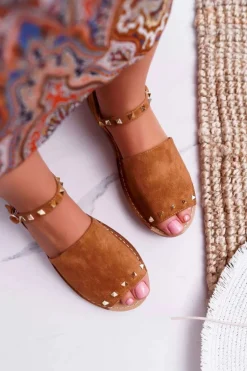 Damskie Sandały Lu Boo Zamszowe Camel Silena