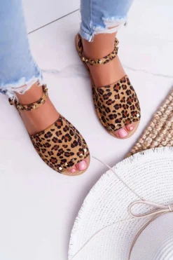 Damskie Sandały Lu Boo Zamszowe Leopard Silena