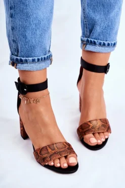 Damskie Sandały Maciejka Skórzane Pomarańczowy Gad 04235-18/00-5