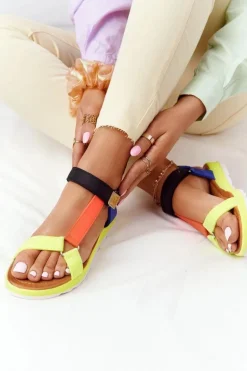 Damskie Sandały Na Gumowej Podeszwie Wielokolorowe Stranger