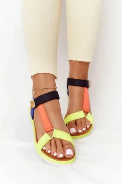 Damskie Sandały Na Gumowej Podeszwie Wielokolorowe Stranger