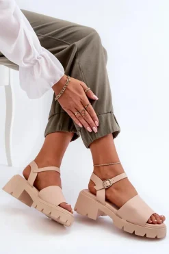 Damskie Sandały Na Masywnym Obcasie Nude Dottiassa