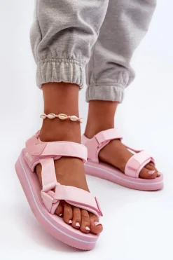 Damskie Sandały Na Platformie Big Star NN274A533 Różowe