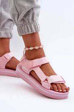 Damskie Sandały Na Platformie Big Star NN274A533 Różowe