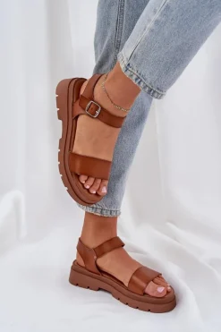 Damskie Sandały Na Platformie Camel Evaretha