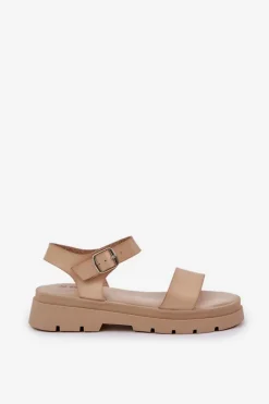 Damskie Sandały Na Platformie Beżowe Evaretha