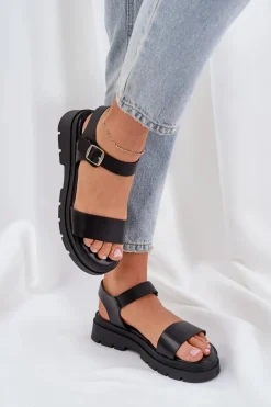 Damskie Sandały Na Platformie Czarne Evaretha