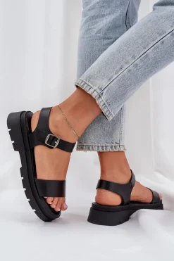 Damskie Sandały Na Platformie Czarne Evaretha