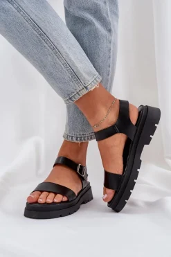 Damskie Sandały Na Platformie Czarne Evaretha