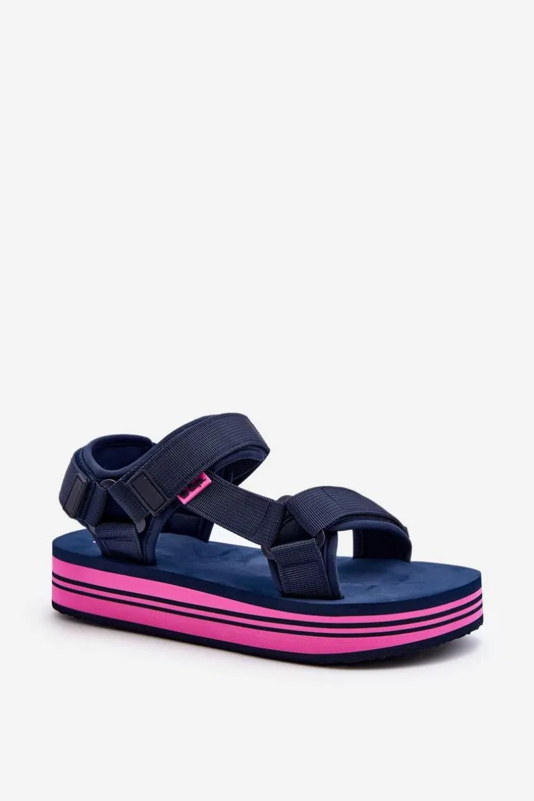 Damskie Sandały Na Platformie Lee Cooper LCW-24-05-2754L Granatowe