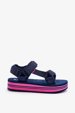 Damskie Sandały Na Platformie Lee Cooper LCW-24-05-2754L Granatowe