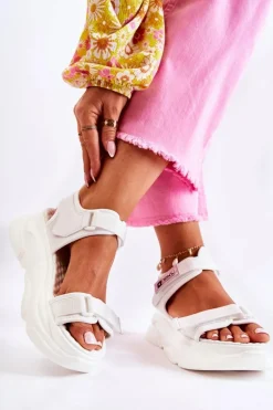 Damskie Sandały Na Platformie Białe Terrina