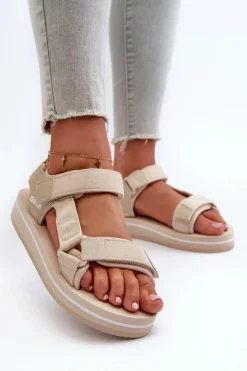 Damskie Sandały Na Platformie Big Star NN274A535 Beżowe