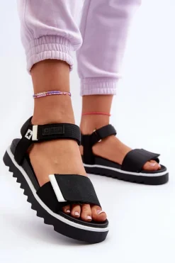Damskie Sandały Na Platformie Big Star NN274778 Czarne