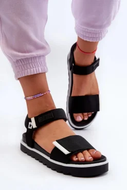 Damskie Sandały Na Platformie Big Star NN274778 Czarne