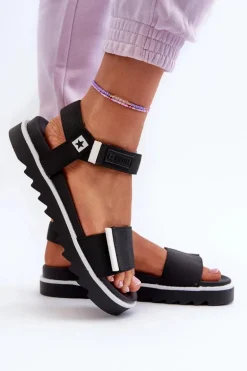 Damskie Sandały Na Platformie Big Star NN274778 Czarne