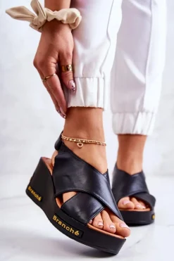 Damskie Sandały Na Rzep Czarne Amaze
