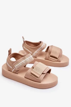 Damskie Sandały Na Rzepy Big Star LL274787 Beżowe