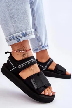 Damskie Sandały Na Rzepy Big Star LL274784 Czarne